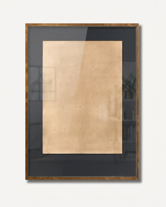 Framed artwork by makelberge with a gold center and black border on a white background