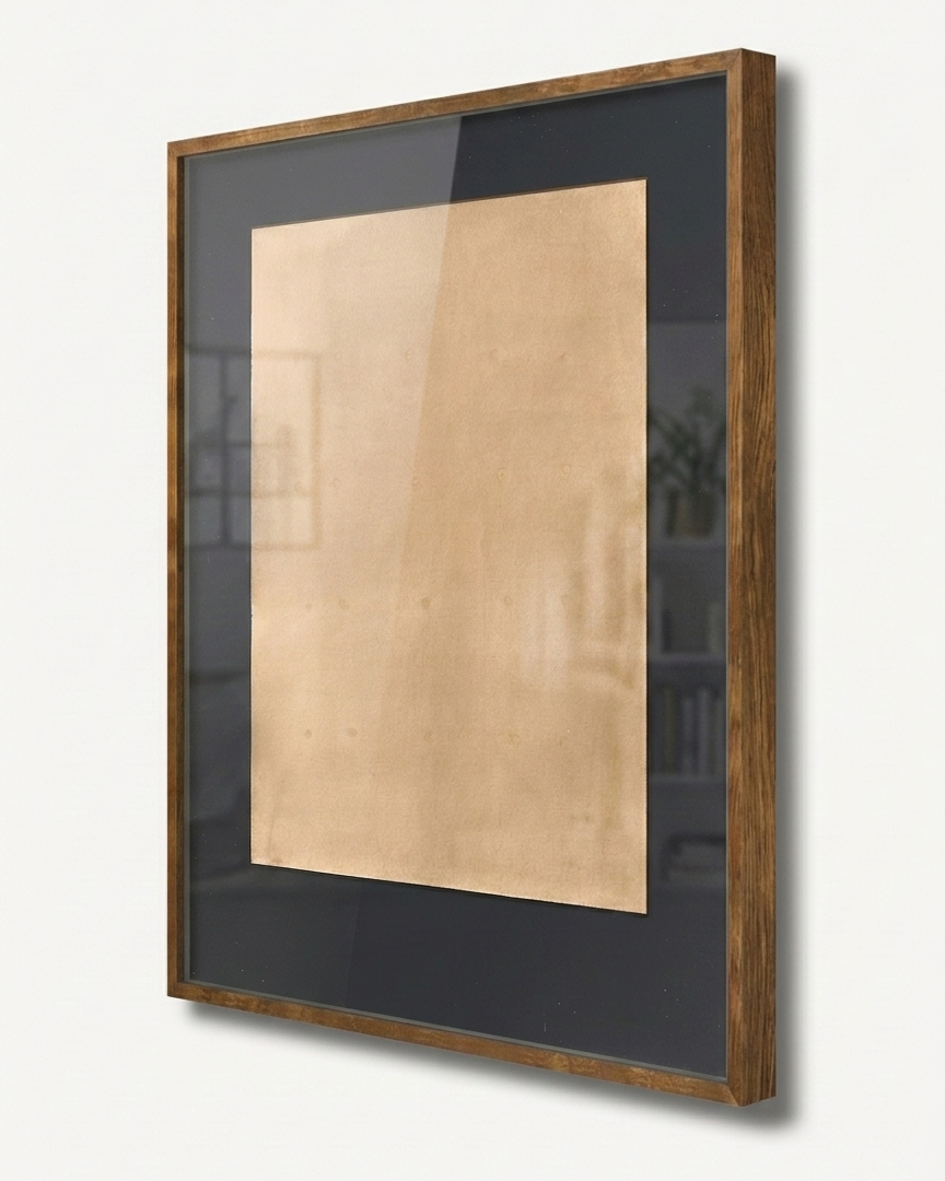 Framed artwork by makelberge with a gold leaf center on a white background