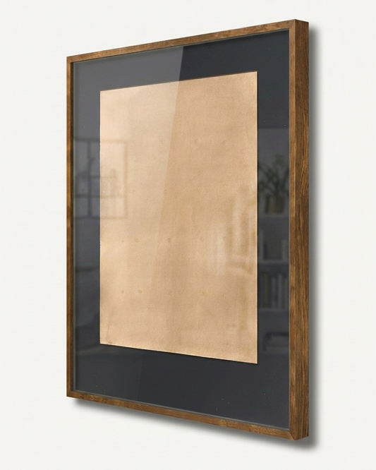 Framed artwork by makelberge with a gold leaf center on a white background